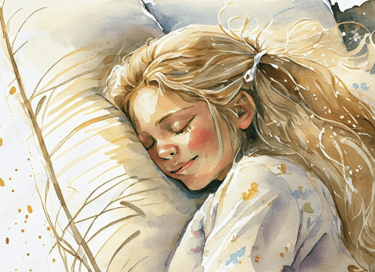 blonde girl - realistic hair with watercolor
